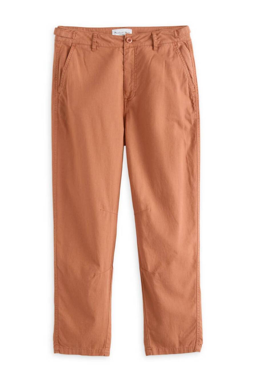 NEW MICHAEL STARS women's sal barrel leg linen pant in terra